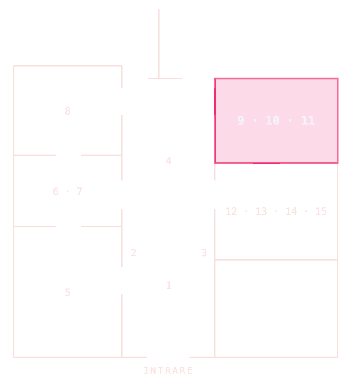 Plan Rezidența9 — locația camerei